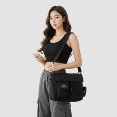 jeballot 男女通用都會郵差包, 黑色