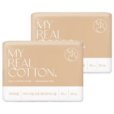 棉柔護墊, 加長型(18cm), 20入, 2包