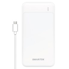 스마텍 3포트 여행용 동시충전 대용량 보조배터리 20000mAh C타입 / USB + 케이블, 화이트, STPB-GB2