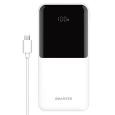 스마텍 PD 고속 LED 보조 배터리 20000mAh, 화이트, STPB-QB2
