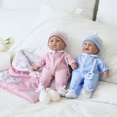 Berenguer 迷你 La Baby 雙胞胎安撫娃娃 鬱金香 28cm 棉質身體, 混合顏色, 1個