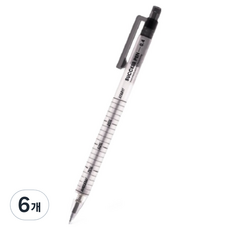 모트모트 노크식 중성 성공펜 0.4mm, 블랙, 6개