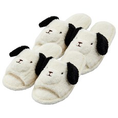 Modern House 狗狗毛圈布開口式拖鞋, 象牙白, 2個