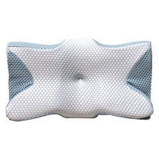 Mexsmon 美思夢 涼感蝶型舒壓記憶枕, 1個, 藍色 + 白色