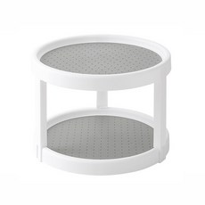 Mins Living 纖薄旋轉託盤調味罐收納架 2層, 混合色, 1個