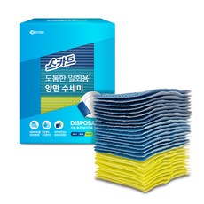 Scott 可麗舒 加厚拋棄式雙面百潔布, 1個, 海軍藍+藍色+檸檬, 27入