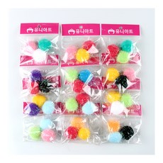 Uniart 1000 亮蔥毛球 製作材料 40mm, 混色, 12入