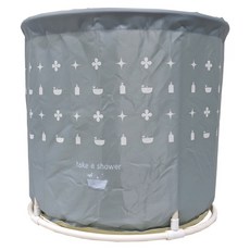 西格傢飾 免安裝折疊收納泡澡桶 3kg, 暮雲灰, 1個