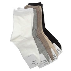 ETNA Fashion Socks 韓國素色坑條中筒襪 5雙