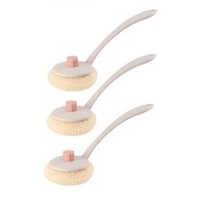 鍋具長柄絲瓜刷, 粉色的, 3個