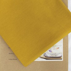 BED&DECO 素色亞麻布料, 芥末#17