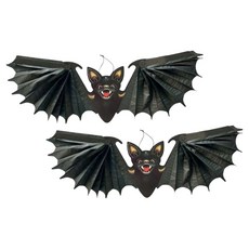 摩達客 COSPLAY派對佈置裝飾 展翅大黑蝙蝠吊飾掛飾 兩入組, MX210702007, 展開後長60CM x 寬20CM