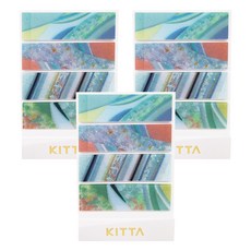 KING JIM 隨身攜帶和紙膠帶 透明 玻璃1, 15x50mm, 沖田奈央設計款, 3捲