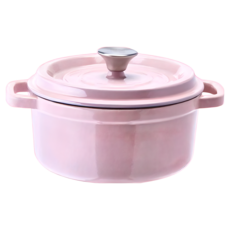 cook power 鍋寶 琺瑯鑄鐵鍋 電磁爐適用 粉紅夢境 22cm, 1入