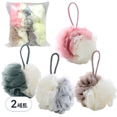 Balgeunliving 彩色沐浴球4件組, 綠色+灰色+粉紅色+棕色, 2套