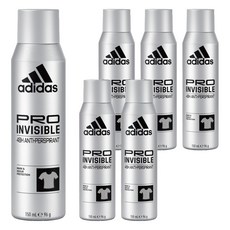 adidas 愛迪達 男用制汗爽身噴霧 無痕乾爽 150ml 48小時制汗 清新檸檬香氛 持久乾爽, 6瓶