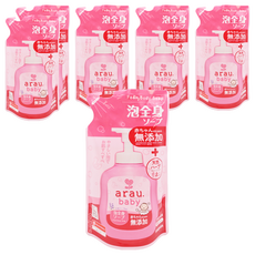 SARAYA arau. 2合1洗髮沐浴 補充包, 洗澡洗頭OK 多種花草清香, 400ml, 6包