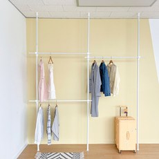 韓國製造 Virtuenine Light 25mm 安裝型衣架 3層, 白色