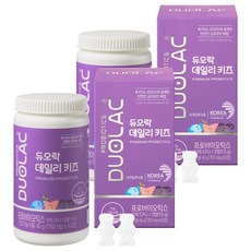 듀오락 데일리키즈 츄어블 어린이 유산균, 60정, 2개