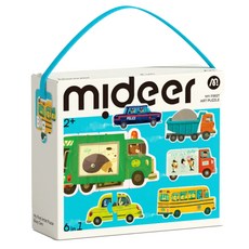 mideer 六合一拼圖 汽車, 1盒