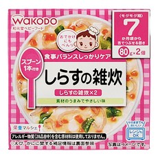 WAKODO 和光堂 蔬菜粥 7個月以上 2包入 魩仔魚, 160g, 1盒