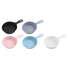 Saedeuri 圓形帶嘴把手小碟子5件組, 1組, 白色+黑色+灰色+粉色+藍色, 5件組圓形帶嘴把手小碟子