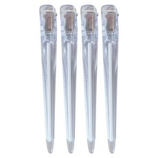 DAKARA 水晶大髮夾 12cm, 透明+白色, 4個