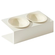 PASTEL PET 寵物陶瓷雙碗架, 1個, 白色