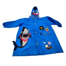 愛北鼻兒童立體造型雨衣 70~150cm適用 兒童雨具, 小海盜鯊魚, M