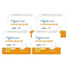 애니릴리프 남녀공용 이지케어 속기저귀 보송 일자형 패드형 성인기저귀, 30매입, 4개