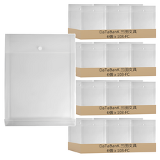 DaTaBanK 三田文具 FC直式黏扣公文袋 A4加大 6入, 透明, 4組