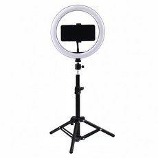 網美補光LED環形燈架組 大燈配小腳架, 白色/黑色