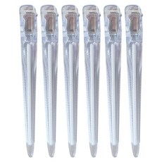 DAKARA 水晶大髮夾 12cm, 透明+白色, 6個