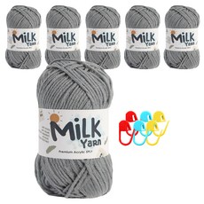 니뜨 밀크얀 뜨개실 50g x 3p + 단수링 3p 세트, 2세트, 15그레이 + 랜덤 발송