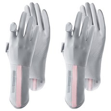 咪咪購物冰絲防曬手套2雙 涼感透氣機車手套 觸控露指騎行手套 加長護腕防曬 呵護雙手, 長26 x 寬9cm, 灰色