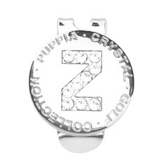 퍼피아 골프 스와로브스키 이니셜 볼 마커 자석 클립 세트, 크리스탈Z, 1개