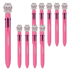 ii GEN 一正 手帳裝飾角色Woongie 6色原子筆 0.7mm, 灰色貓咪, 10個