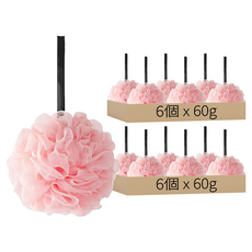 沐浴球 粉色 60g 柔軟舒適 豐富泡沫, 1入, 12個