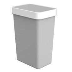 PRATEM 扁平一鍵式方形垃圾桶 5L, 灰色