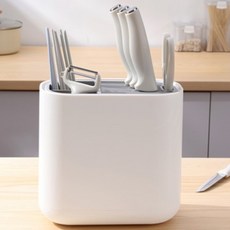 Hello Kitchen多功能刀具砧板收納盒, 1個, 白色