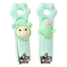 腳掌造型迷你指甲剪, 2個, 綠色