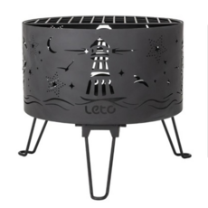 Leto 感性露營折疊圓筒烤爐燒烤架組, 1組