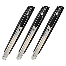 화신 알루미늄 바디 커터칼 소 9mm KN-214, 혼합색상, 3개