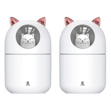 디씨네트워크 무드등 미니 가습기 2개, A205(화이트+화이트), 화이트