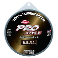 Berkley 貝克力 PRO STYLE100% 碳纖前導線 PROSTYLE50 6.0, 透明, 1捲