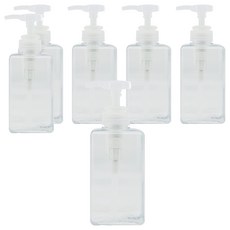 뉴앤룩 사각 리필용기 디스펜서 일반형 450ml, 01 투명, 6개