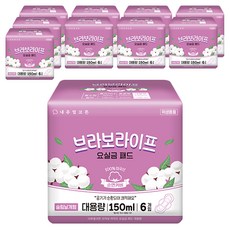 Natural Cotton Bravo Life 男女通用尿失禁墊, 28cm, 6入, 10包