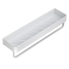 德利生活 太空鋁毛巾置物架 免打孔, 白色, 1層