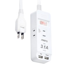 RASTO FE10 一開三插二埠USB延長線, 1.8m, 278g, 1條