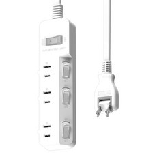 iPlus 保護傘 4切3座延長線 PU-2436, 1.8m, 白色, 1個